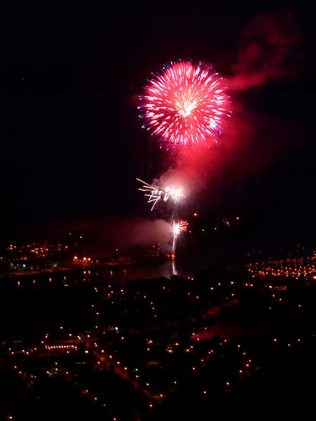 Fireworks - Red and purple ball